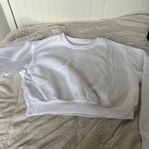 White cropped crew neck